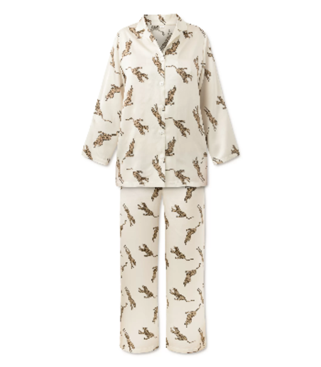 Jedwabna piżama dwuczęściowa Leopard