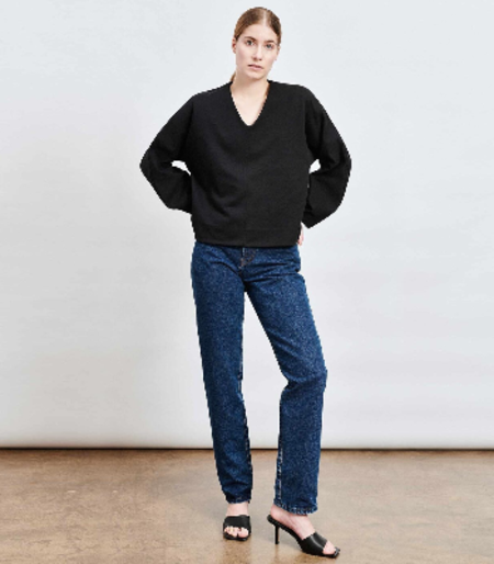 Mimi Regular Jeans Spodnie - Granatowy