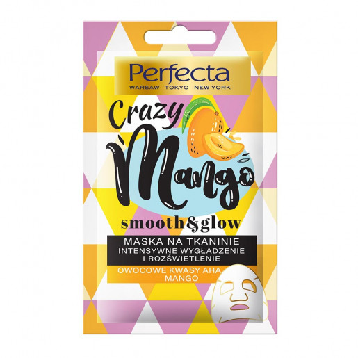 Perfecta Crazy Mango Smooth & Glow  maska na tkaninie, intensywne wygładzenie i rozświetlenie