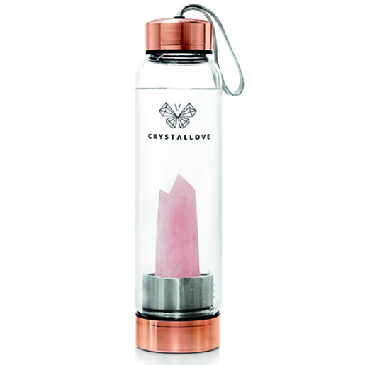 Butelka na wodę z różowym kwarcem