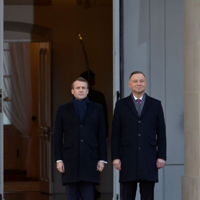 Prezydent Francji Emmanuel Macron przyjechał do Polski. Spotkał się z Andrzejem Dudą.