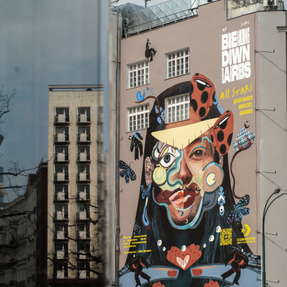 Mural Barrakuz na Brackiej w Warszawie