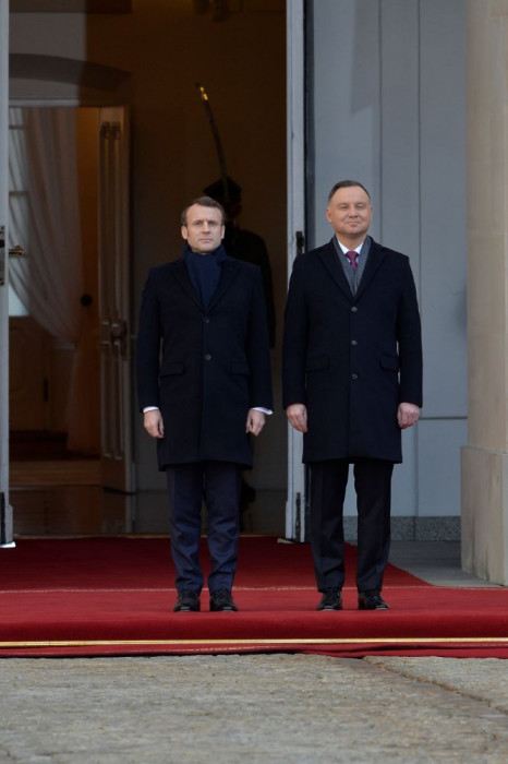 Prezydent Francji Emmanuel Macron przyjechał do Polski. Spotkał się z Andrzejem Dudą.