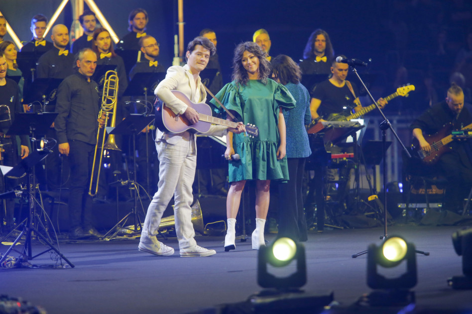 Natalia Kukulska i Tomasz Ziętek na koncercie „Razem z Ukrainą”