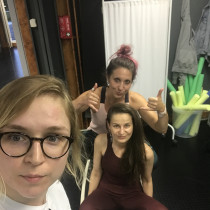 Ismena Dąbrowska, Agnieszka Krzysiek i Dominika Tabaczyńska. Już po treningu SURFOFF :)