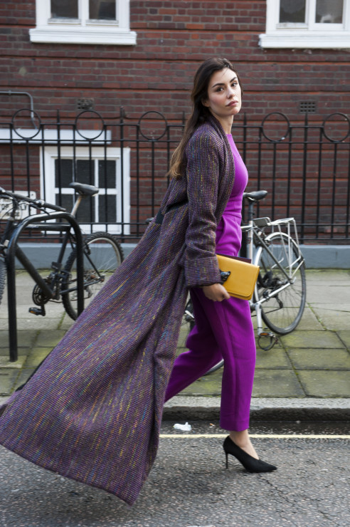Peleryna na street fashion London str F15 067