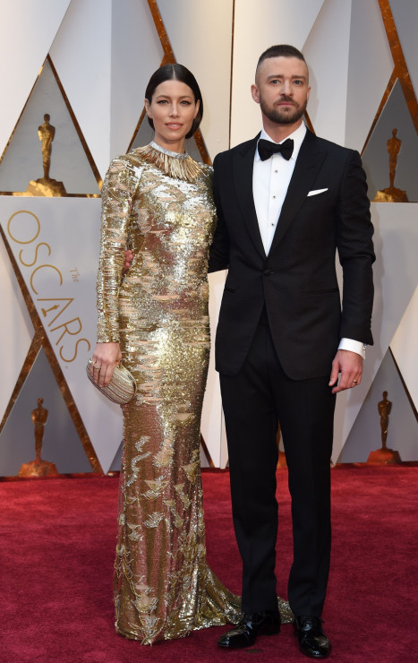 Oscary 2017, stylizacje gwiazd: Justin Timberlake i Jessica Biel w sukni Kaufmanfranco