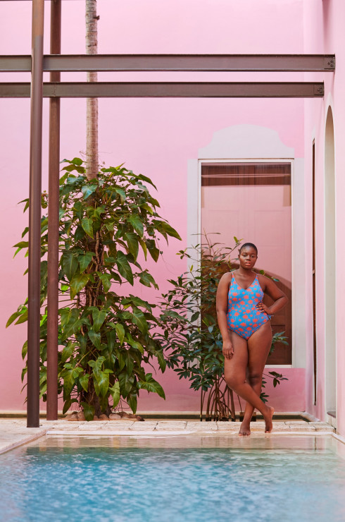 Violeta by Mango - kostium kąpielowy jednoczęściowy we wzory - 269,90 zł