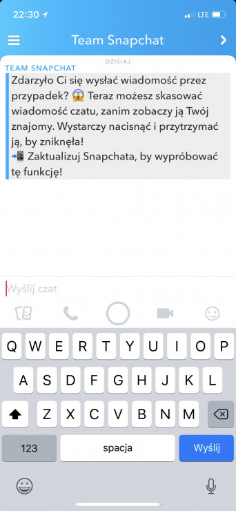 Snapchat wprowadził możliwość usuwania wiadomości