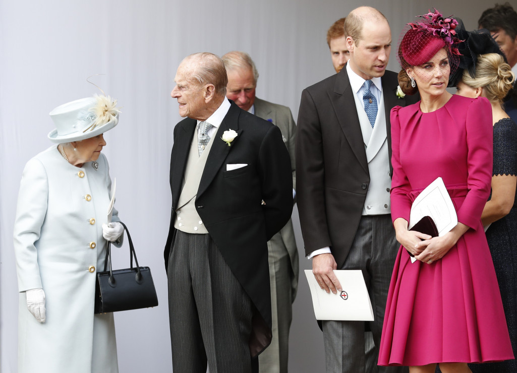 Członkowie rodziny królewskiej na ślubie księżniczki Eugenii
