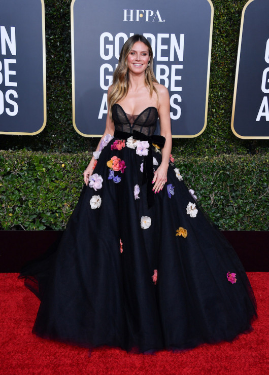 Złote Globy 2019: Heidi Klum w sukni Monique Lhuillier