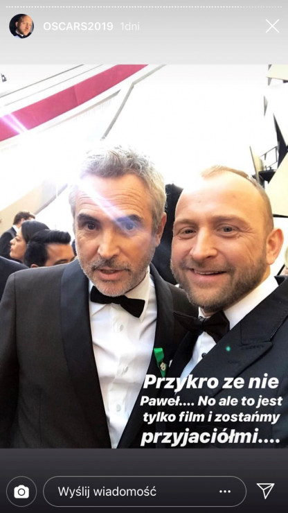 Największy konkurent Pawła Pawlikowskiego z tegorocznej gali rozdania Oscarów, czyli Alfonso Cuarón. Opis selfie w punkt!