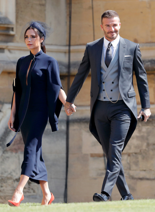 Victoria i David Beckham na royal wedding Meghan Markle i księcia Harry'ego.