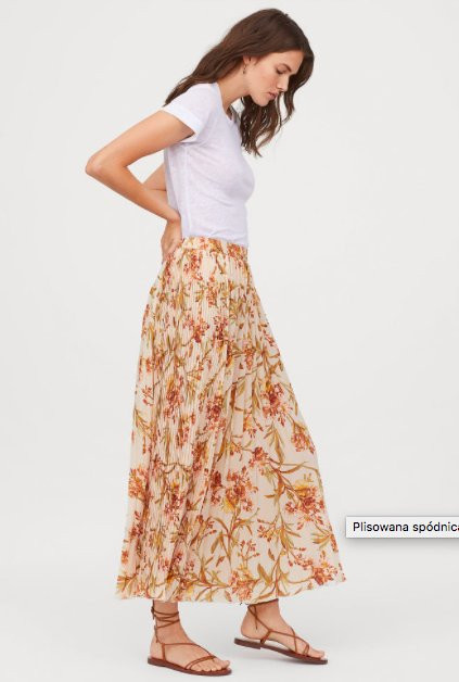 Plisowana spódnica w kwiaty H&M, 129,99 zł