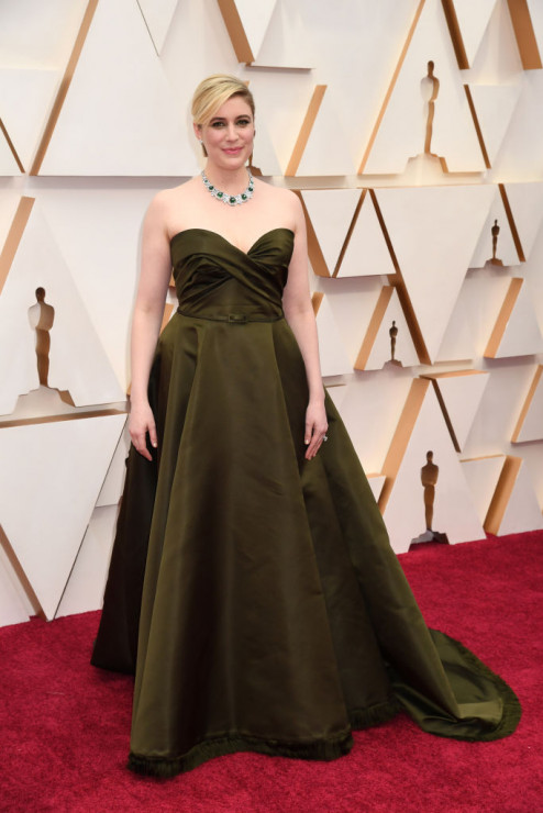 Oscary 2020: Kreacje gwiazd / Greta Gerwig w sukni Dior Haute Couture i biżuterii Bulgari