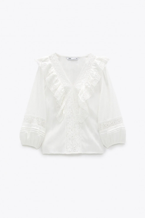 Romantyczna biała bluzka, Zara, 119 zł