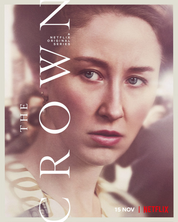Plakaty promujące „The Crown 4”: Erin Doherty jako księżniczka Anna.