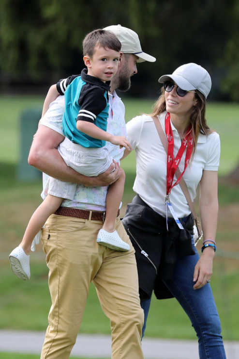 Jessica Biel i Justin Timberlake z synkiem Silasem.