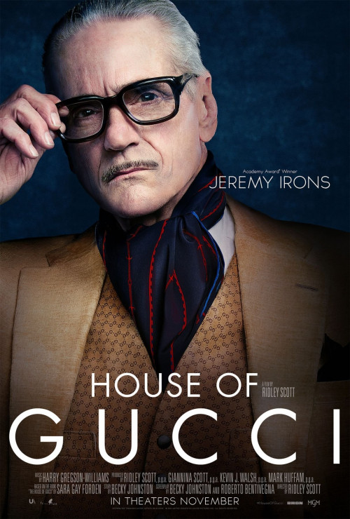 Plakat do filmu „House od Gucci”: Jeremy Irons