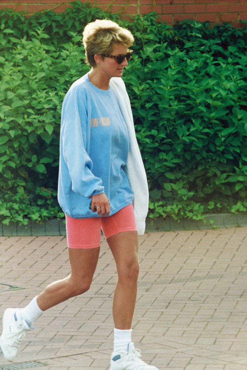 Księżna Diana i jej getry kolarki, 1994 rok.
