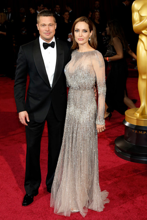 Angelina Jolie i Brad Pitt na gali rozdania Oscarów, 2014 r.