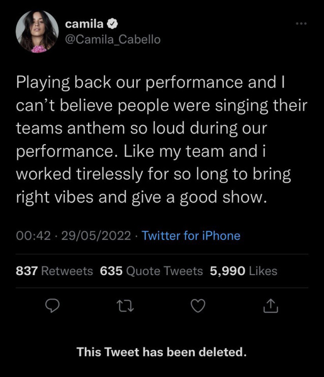 Camila Cabello – finał Ligi Mistrzów