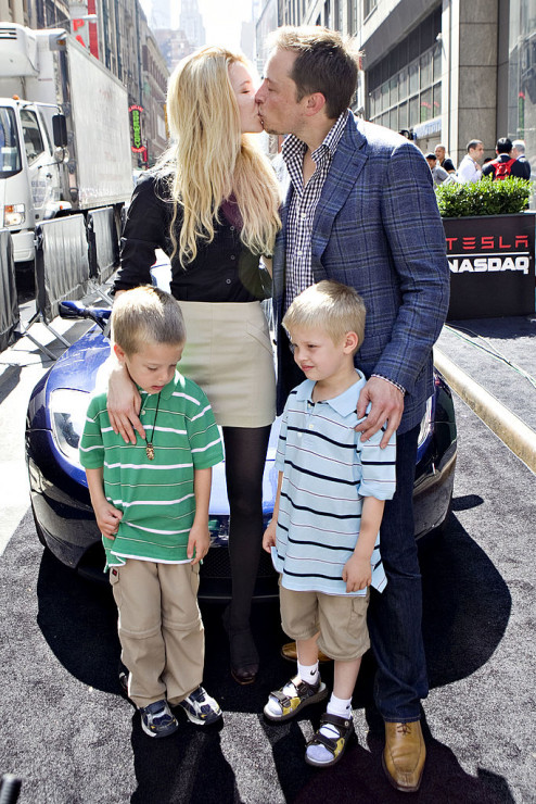 Justine Wilson, Elon Musk oraz dzieci: Xavier i Griffin Musk