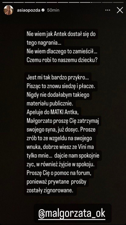 Joanna Opozda komentuje wyciek prywatnych nagrań: „Jest mi strasznie wstyd, czuję się poniżona”